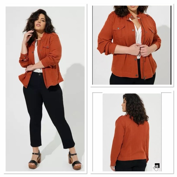 torrid Jackets & Blazers - Torrid Double Gauze Folded Utility Jacket 2X